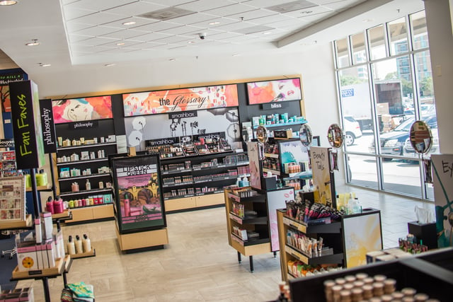 Cosmetics section inside the William & Mary Barnes & Noble campus bookstore.