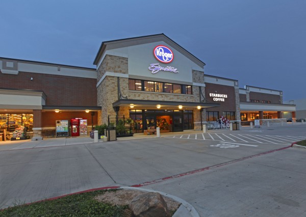 Kroger grocery store front during evening hours