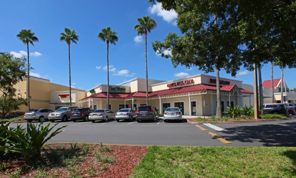 First Watch restaurant and adjoining stores at Village Center in Tampa, FL