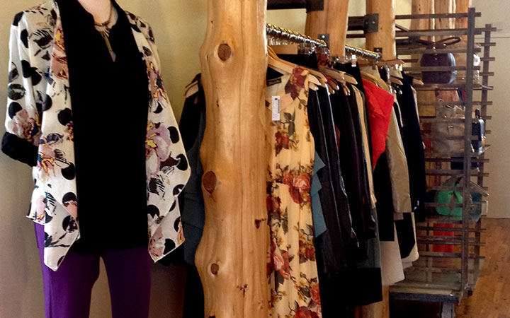 Clothing rack in Langford Market store