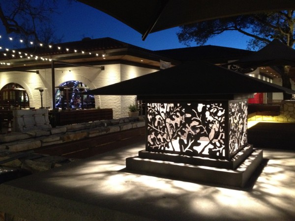 Westlake Plaza and Center outdoor areas at nighttime