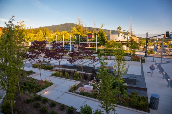 Grand Ridge Plaza aerial view of courtyard