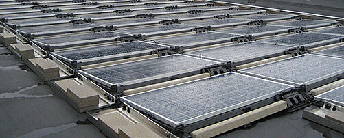 Image of solar panels in a line