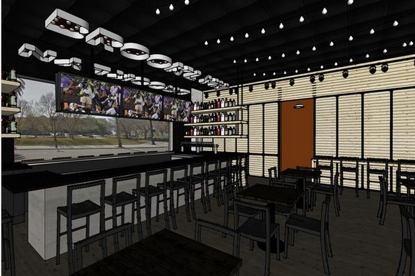 Architectural rendering of the new Burrito Gallery location in Brooklyn Plaza