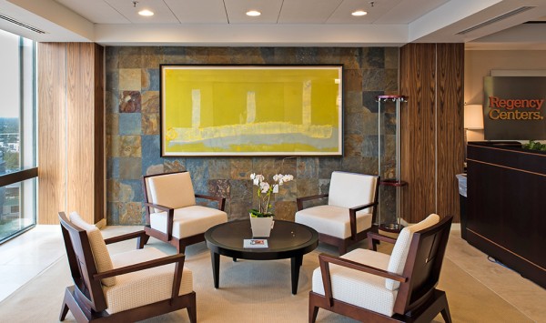 Artist Helen Frankenthaler's 'Hermes,' a mixed-media on handmade paper piece, hangs in the Regency Centers corporate office