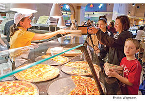 Customers ordering pizza at Wegmans Food Markets