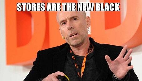 meme of a man saying "stores are the new black"