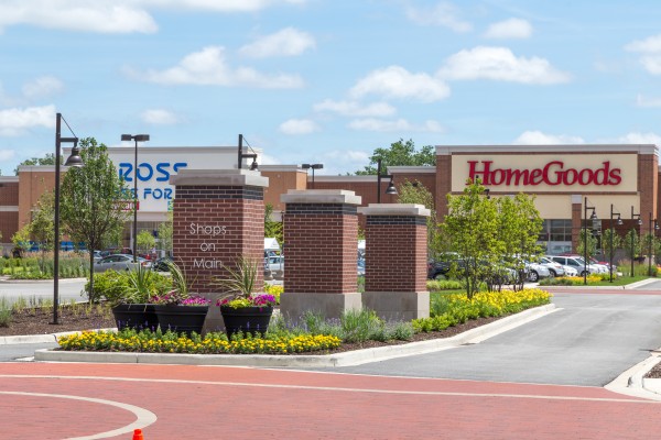 Outside shops on Main Shopping Center in Schererville, Indiana