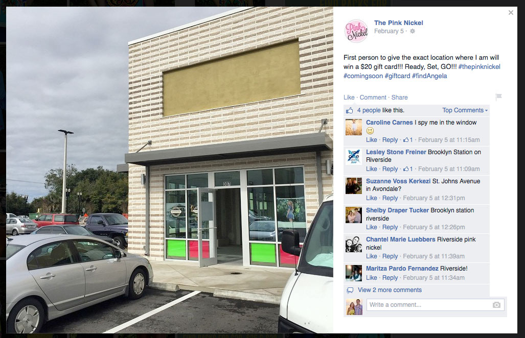 Pink Nickel Facebook page screenshot