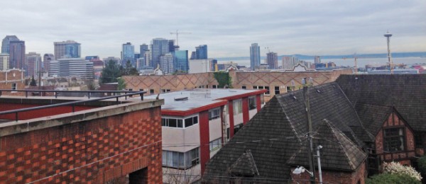 Rooftop view with Seattle Skyline