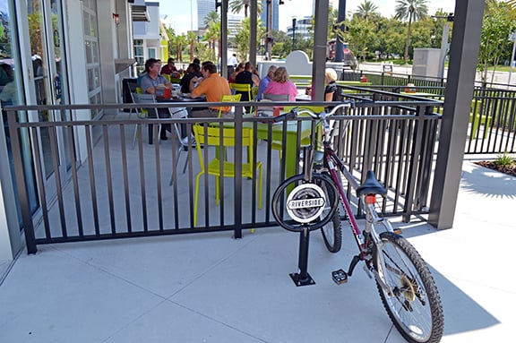 bike parking outside of burgerfi