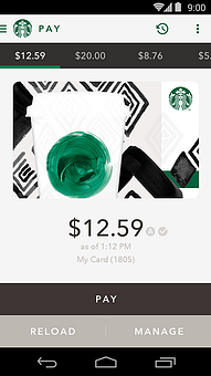 Screenshot of a coffee being pre ordered on Starbucks' mobile app
