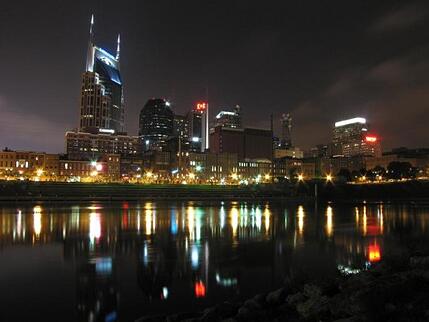 Houston city skyline at nighttime