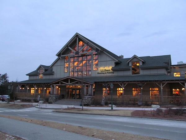 L L Bean Hunting and Fishing store front at dawn