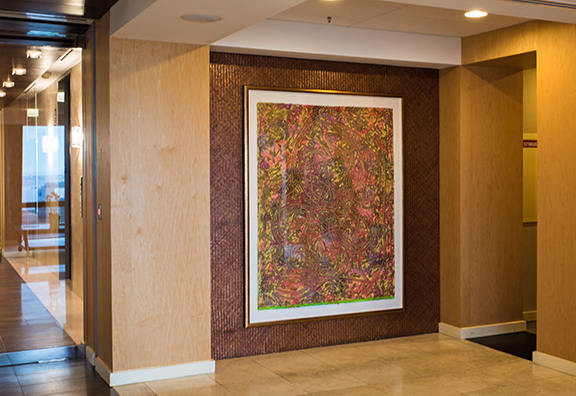 Frank Stella's 'Estoril Three II,' an engraving in the Regency Centers office