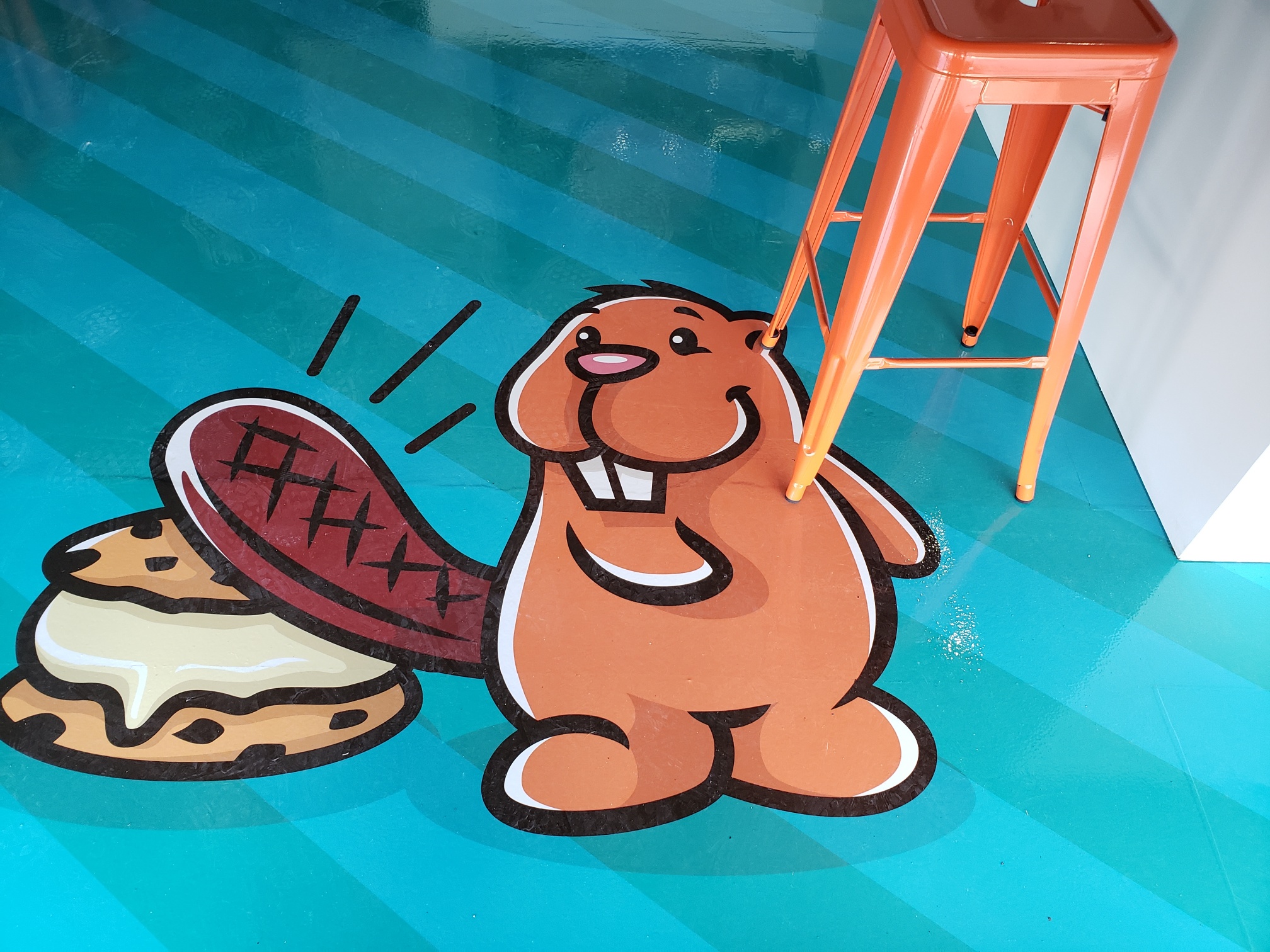 Smoosh Cookie beaver mascot decoration