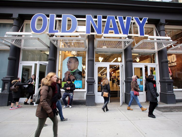 Old Navy storefront in downtown area