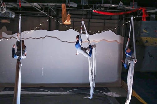 Aerial Silks being demonstrated