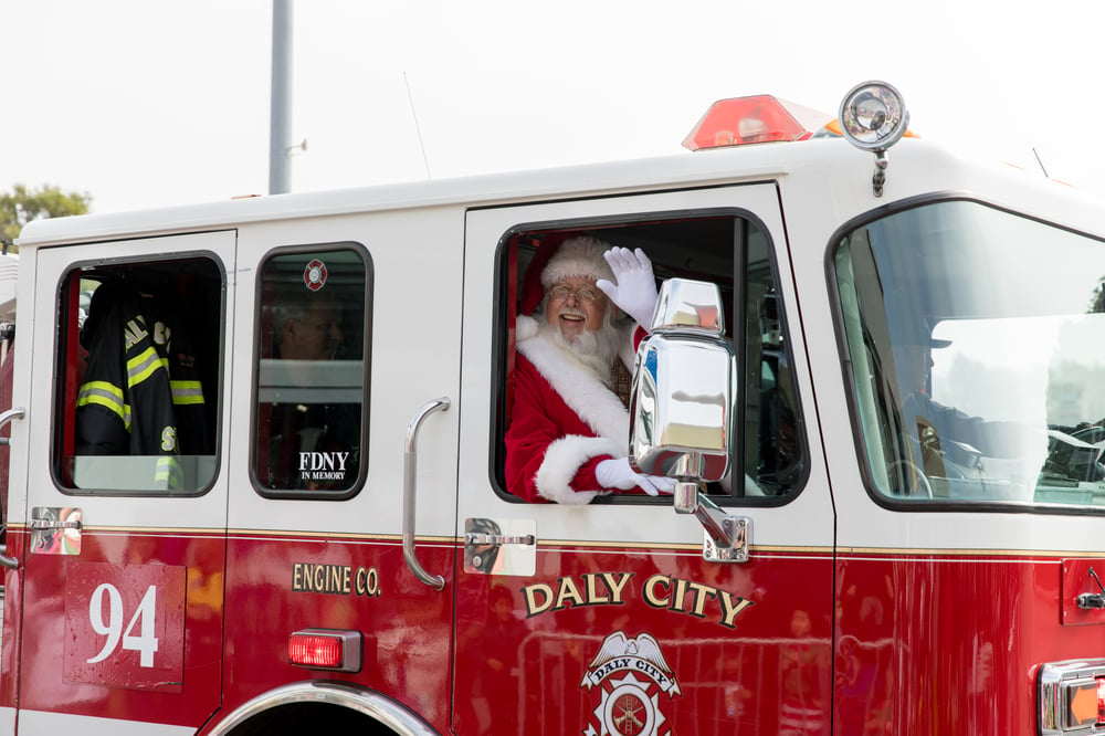 Santa in Fire Truck