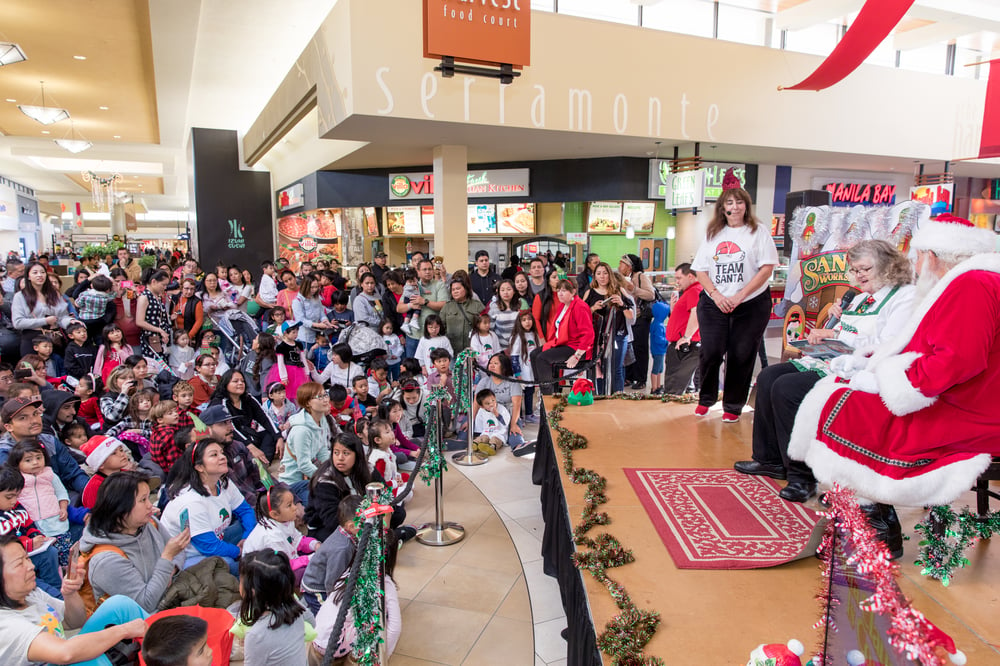 Santa and Mrs Claus with Crowd