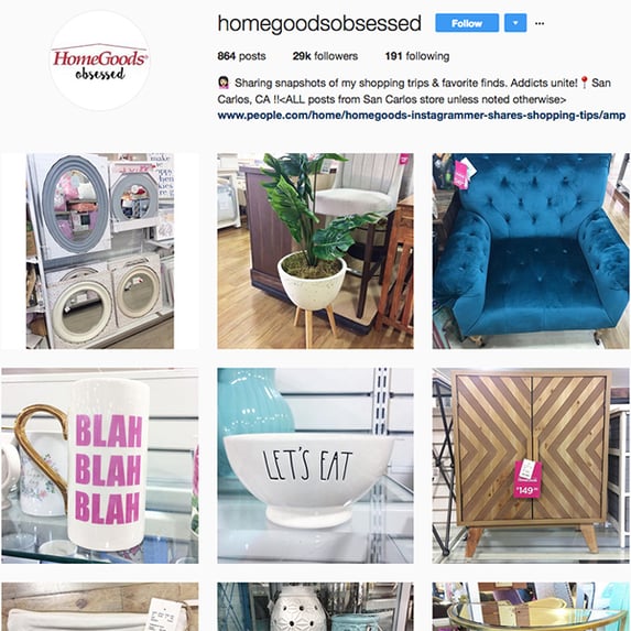 Post pics from HomeGoods Obsessed. 