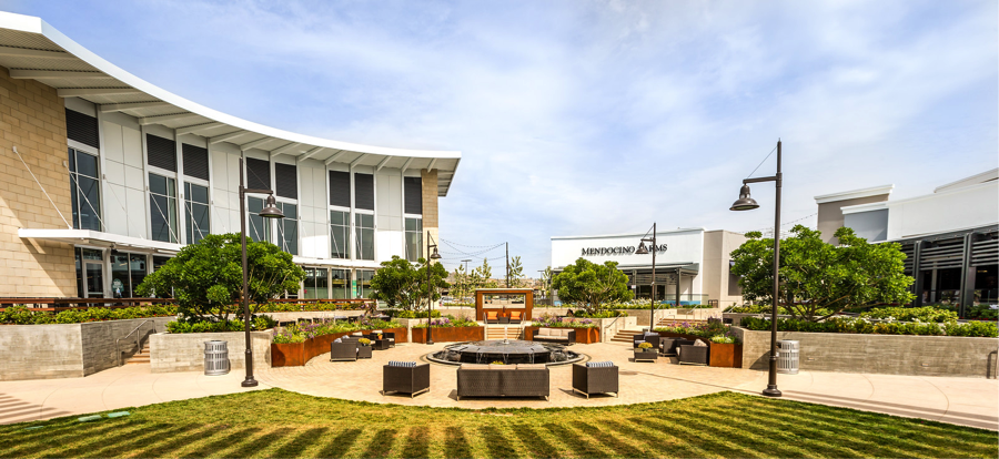 Side view of outside seating area. 