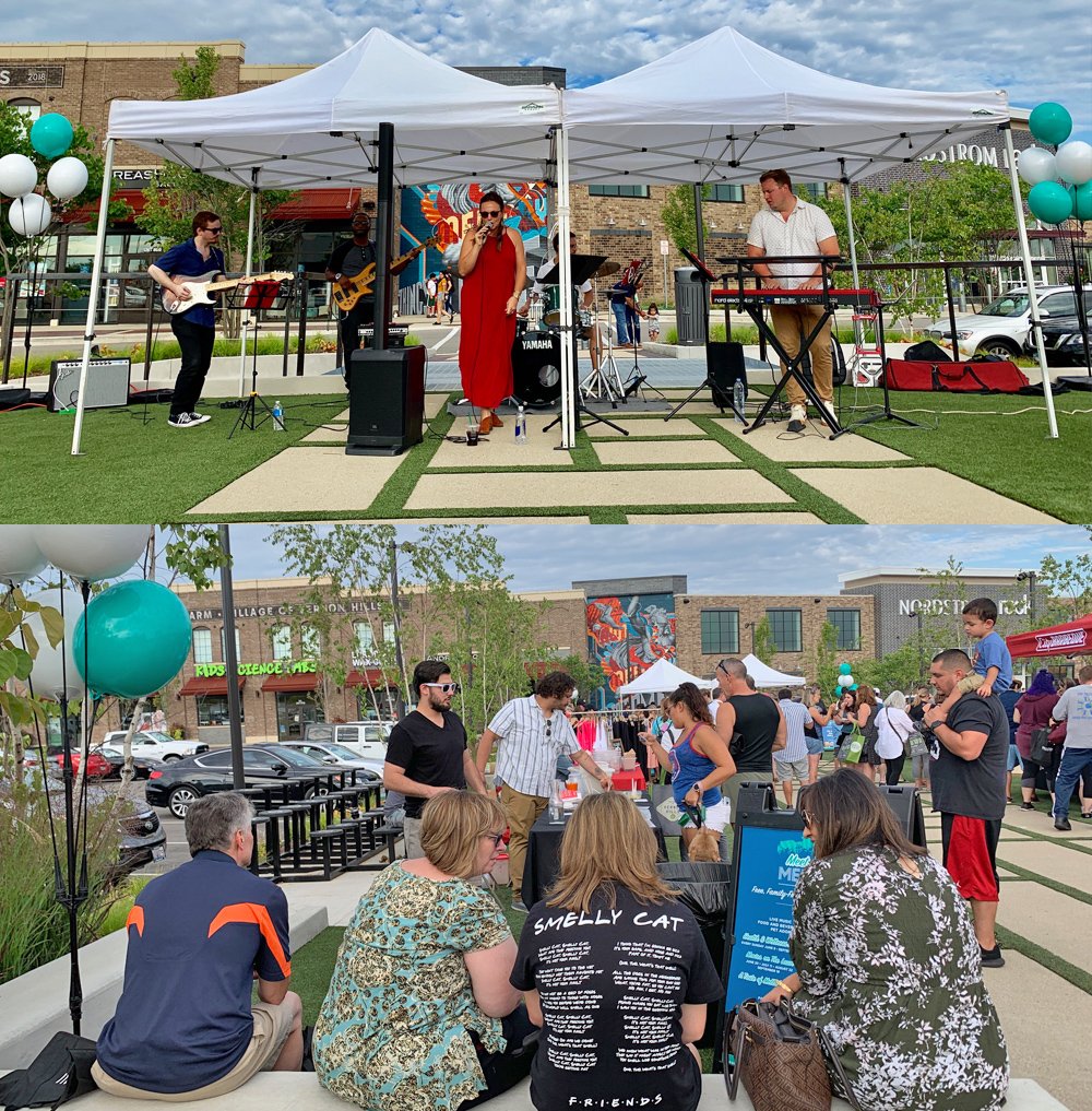 Live music being performed on The Lawn