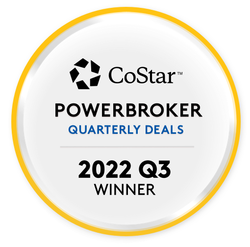 Silver and gold medal for CoStar Power Broker Quarterly Deals 2022 Q3 winner