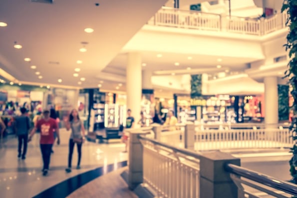 Inside a busy mall. 