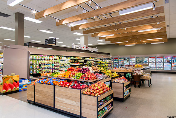 Produce section inside a Target.