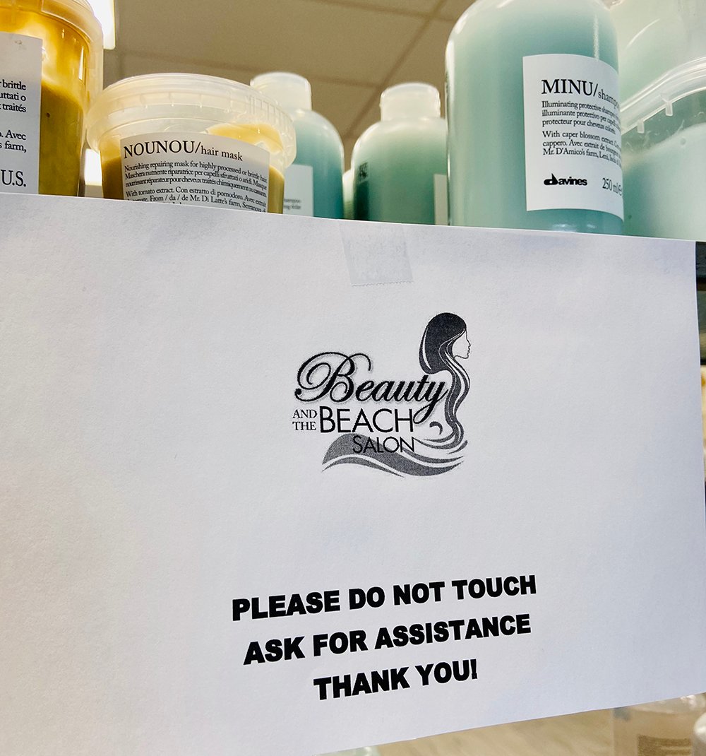 Signage in salon