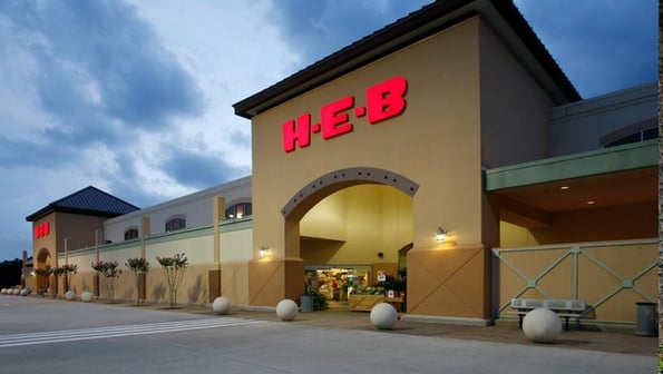 Storefront of a HEB Grocery Store in Texas