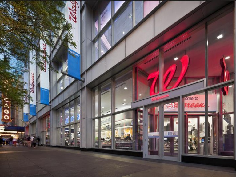 Storefront of Walgreens' flagship store in Chicago. 