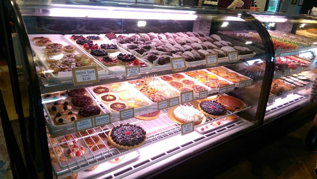 pastry display case inside of store