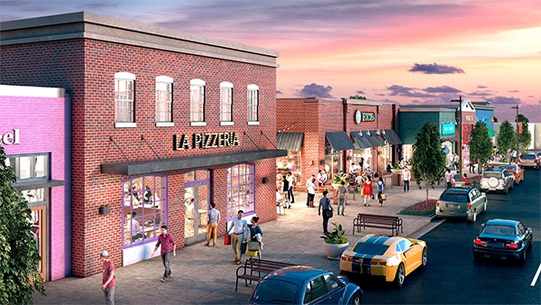 rendering of la pizzeria in Carytown Exchange