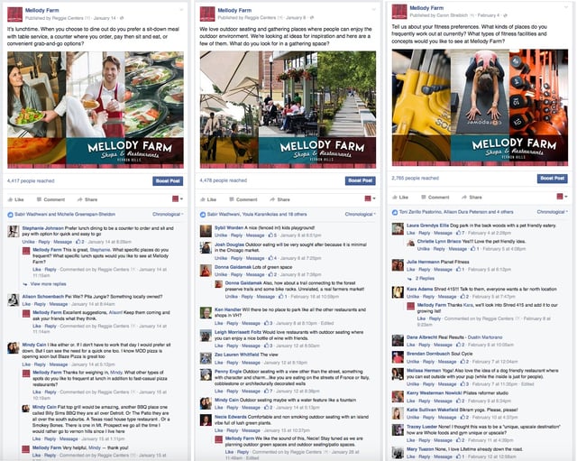 Screenshots of Facebook posts for Mellody Farm