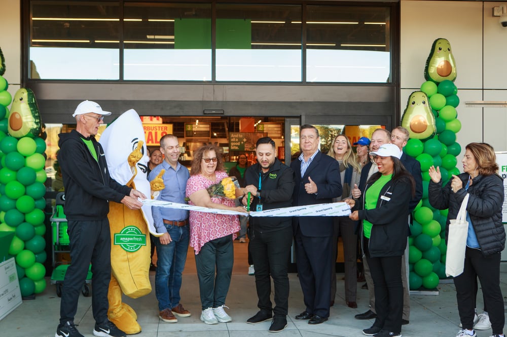 Ribbon cutting at Amazon Fresh grocery store at Regency's Twin Peaks.