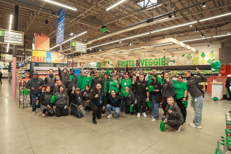 Amazon Fresh employees celebrate grand opening at Regency's Twin Peaks.