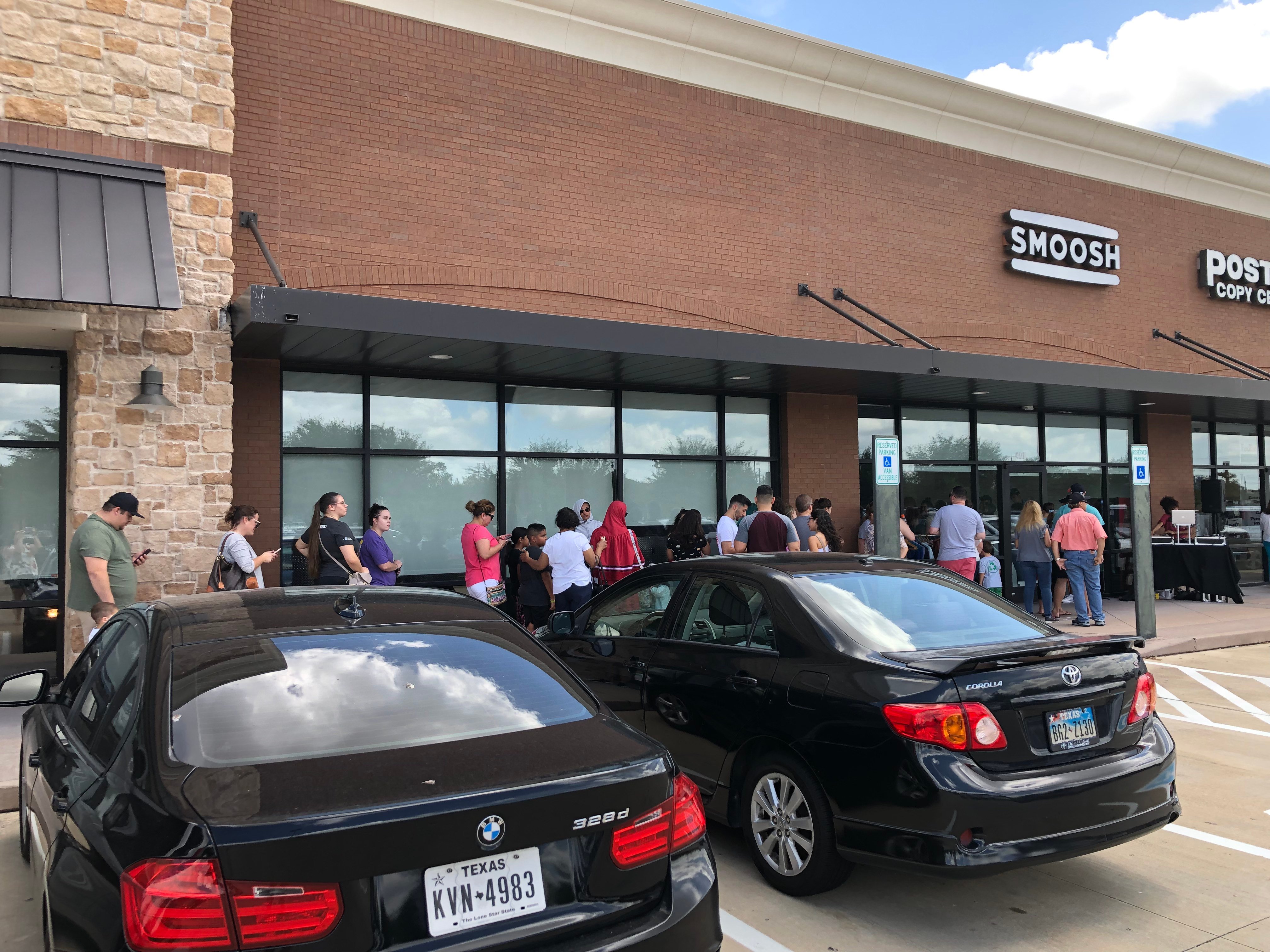 The community lined up opening day at Smoosh Cookies