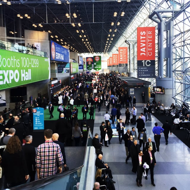 Foot traffic inside of the Javits center during a convention