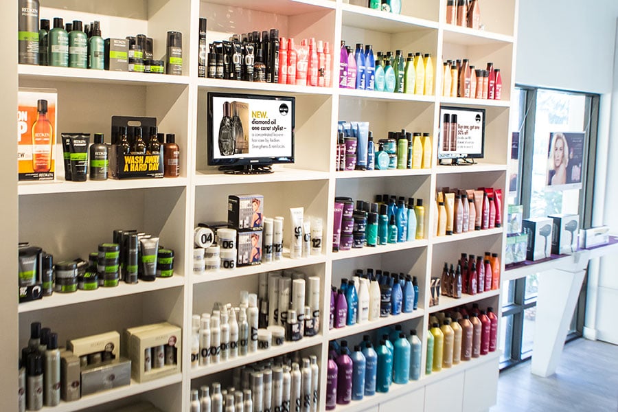 Shear Art Salon & Spa Product Wall