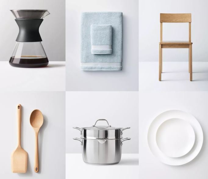 Images of various Made By Design items, including towels and kitchen supplies.